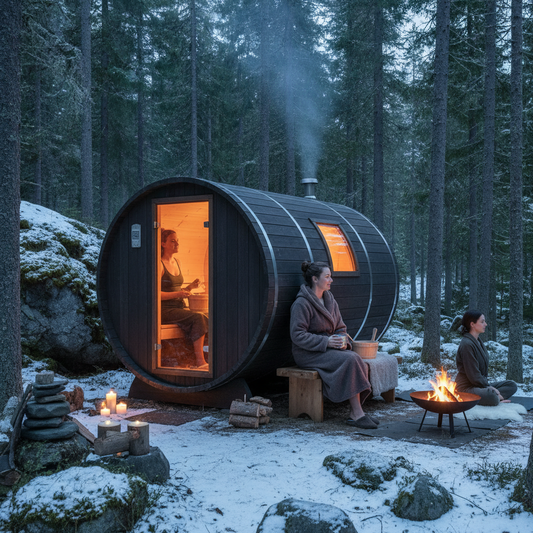 ThermaSauna 'Bergen' 6-Person Outdoor Barrel Sauna - Image 2