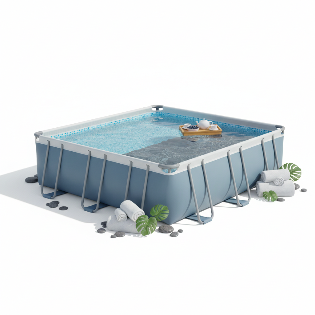 'Lagoon' 15ft x 8ft Rectangular Frame Pool Set